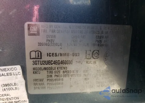 2014 GMC Sierra K1500 Sle из США, поврежденный, VIN 3GTU2UEC4EG460030